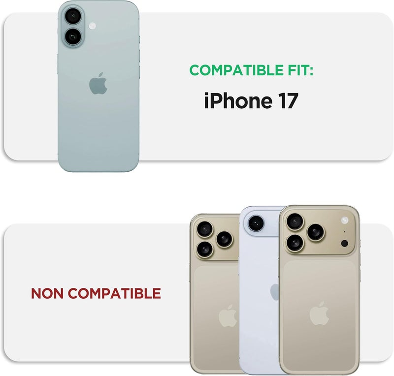 Encased درع رقيق لحافظة آيفون 17 مع مشبك حزام (متوافق مع MagSafe) غلاف TPU مرن نحيف مع حاملة دوارة (أسود غير لامع) - Image 2